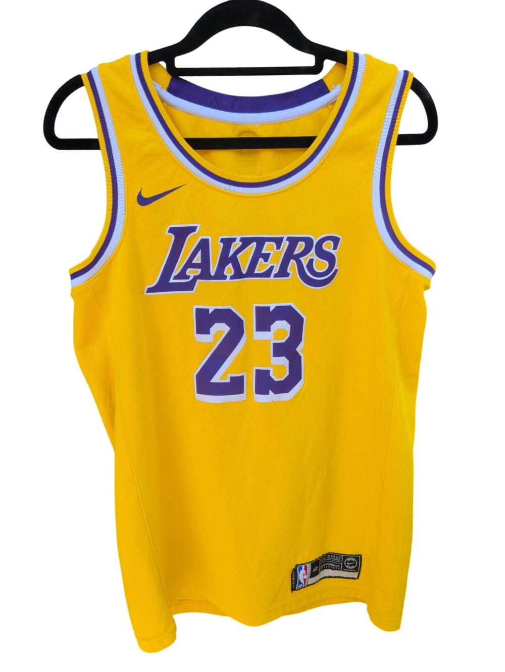 Nike Los Angeles Lakers LeBron James Jersey #23 Yellow Swingman